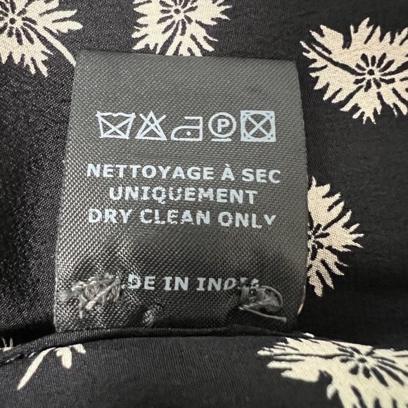 Isabel Marant Rusak Womens Silk Black Floral Long Sleeve Blouse size FR 34 XS - Picture 12 of 16